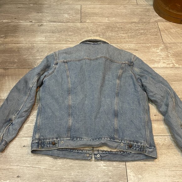 VTG 90s Levi's Original Sherpa Trucker Jacket Mens Larege - Picture 6 of 7